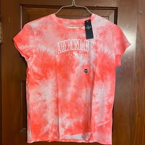 Girls pink tie dye shirt sleeve Abercrombie t-shirt